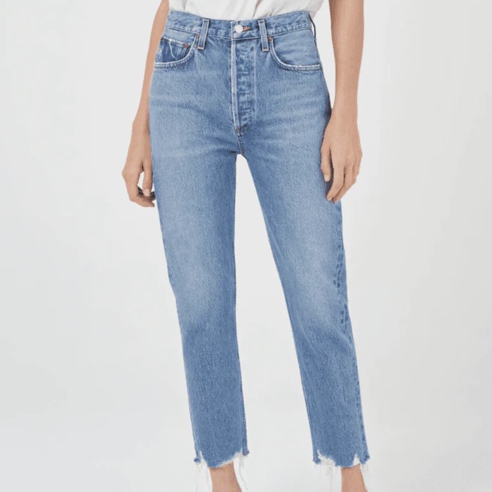 Agolde Riley Cotton Cropped High Rise Jeans